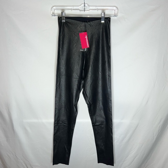 Commando Faux Leather Leggings Black Pull-On Stretch Pants Size L - NWT - Picture 7 of 9